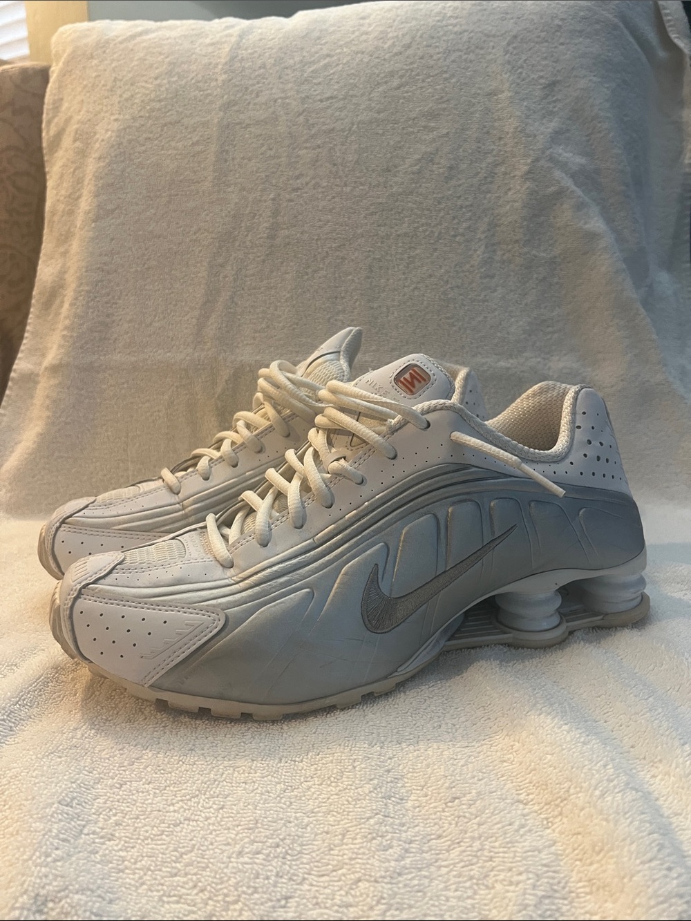 Nike Shox Running Sneakers in White and Light Gray